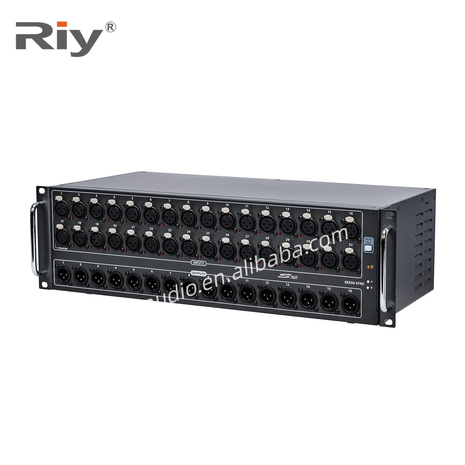 RIY S32 Professional DJ Controller 32-Channel Digital Mixer XLR/USB Inputs/Outputs Alloy Construction for Concerts Conferences