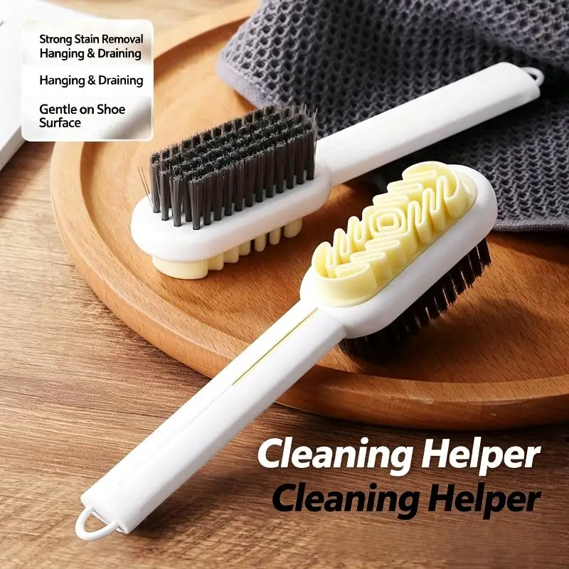 Portable Double Sided Cleaning Brush Multi-functional Long Handle Shoes Brush Convenient Washing Brush Household