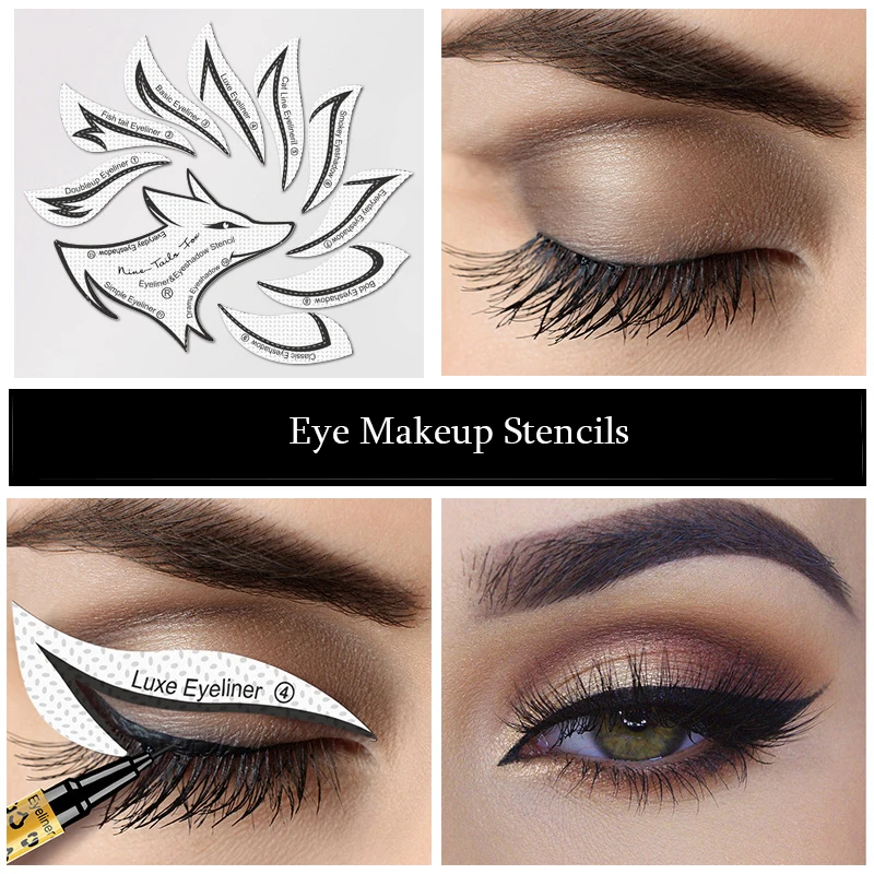 1 Sheets Eye Makeup Stencils Eyeliner Template Shaping Tools Eyebrows Eye Shadow Makeup Template Tool Styling Drawing Guide