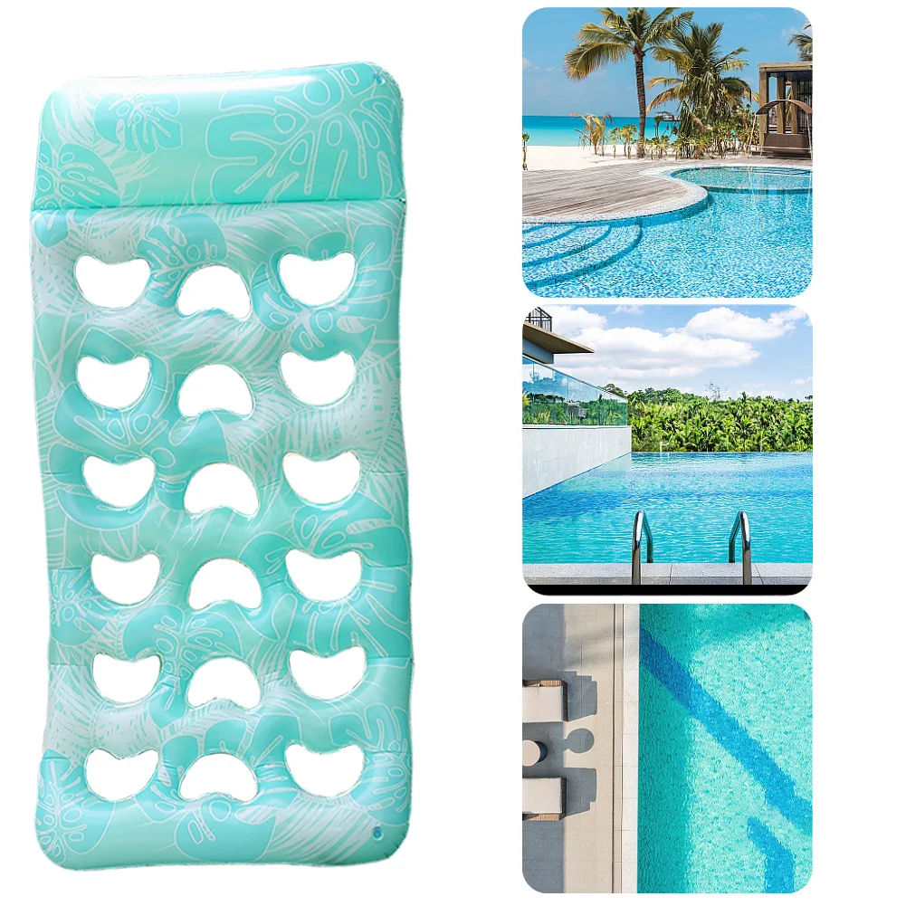 

Inflatable Floating Bed with Headrest Floating Lounger Air Mattress Portable Swimming Pool Air Mattress for Swimming Pool Party