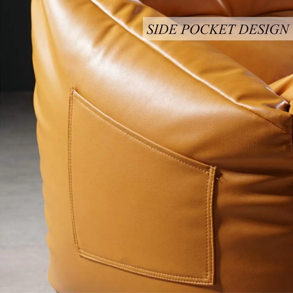 أريكة كبيرة داخلية وخارجية مع حشوة، مثالية للحديقة وغرفة المعيشة وغرفة النوم والأسود والبيج 65-62-60 سم #5