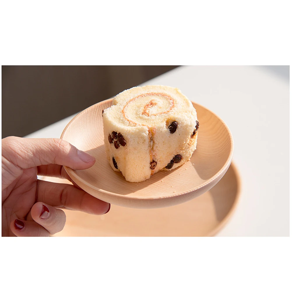 

Round Wooden Dinner Plates 24Cm Natural Eco-Friendly Serving Dish For Party Wedding Holiday Meals Appetizer Tray