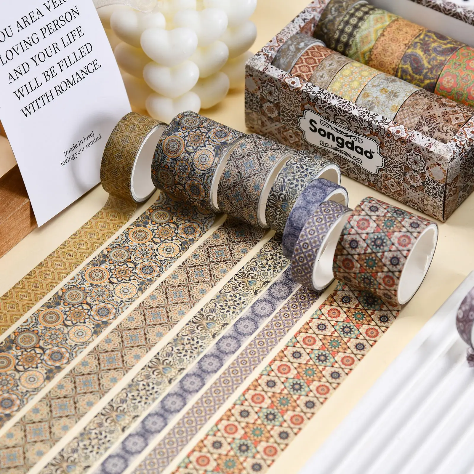 

Набор этнических декоративных лент васи с золотой фольгой, винтажные экзотические бумажные ленты для скрапбукинга, ведения дневников, изготовления открыток и поделок своими руками. В наличии.