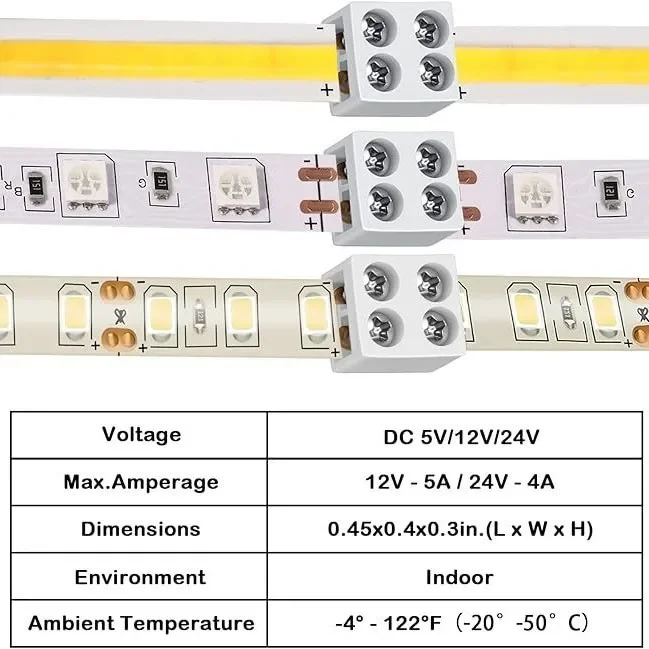 10 Stück LED-Streifen-Befestigungsclips Ohne Schweißen 8mm Anschlussklemme Universeller Bandverbinder Lichterketten-Schnellverbinder – Detail 3