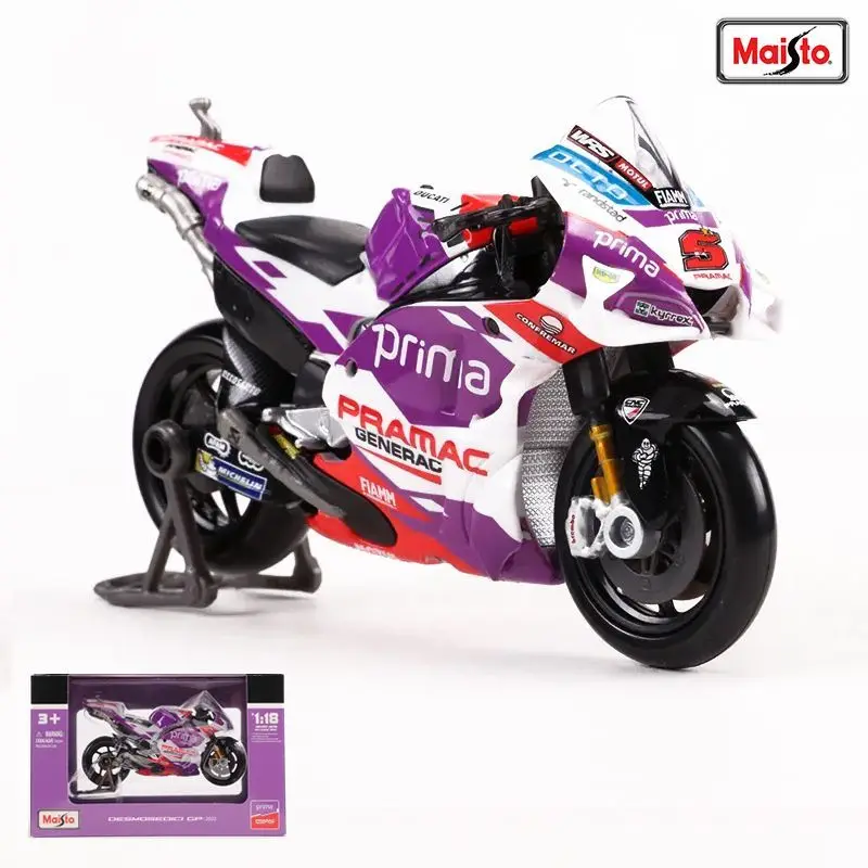 Maisto 1:18 2022 Ducati Model #5 Zarco #89 Martin Motorcycle Pramac Racing Simulation Alloy Vehicle Toys Desktop Ornament Gifts