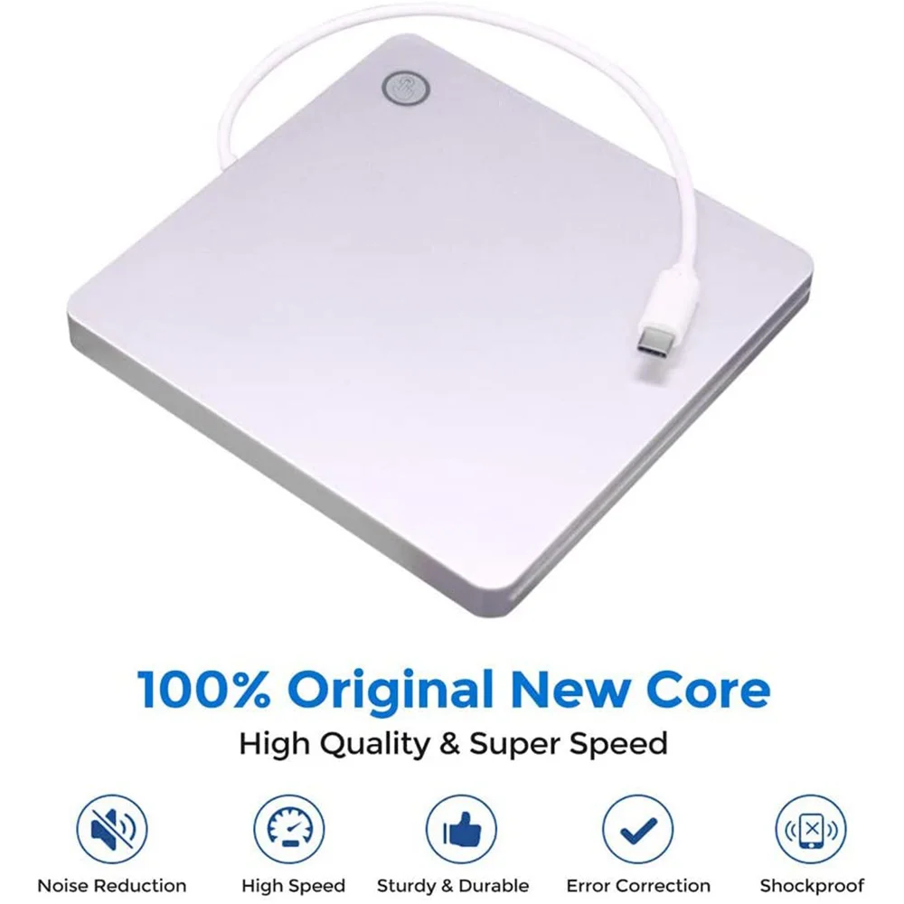 External USB C CD DVD Drive,Portable Type-C Smart Contact Button Slot-In CD DVD Burner Player Writer for