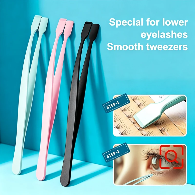 Pinzette für untere Wimpern, Wimpern-Cluster-Applikator aus Edelstahl, Wimpern-Applikator-Werkzeug für Reisen und Salons, zum Trennen – Detail 1