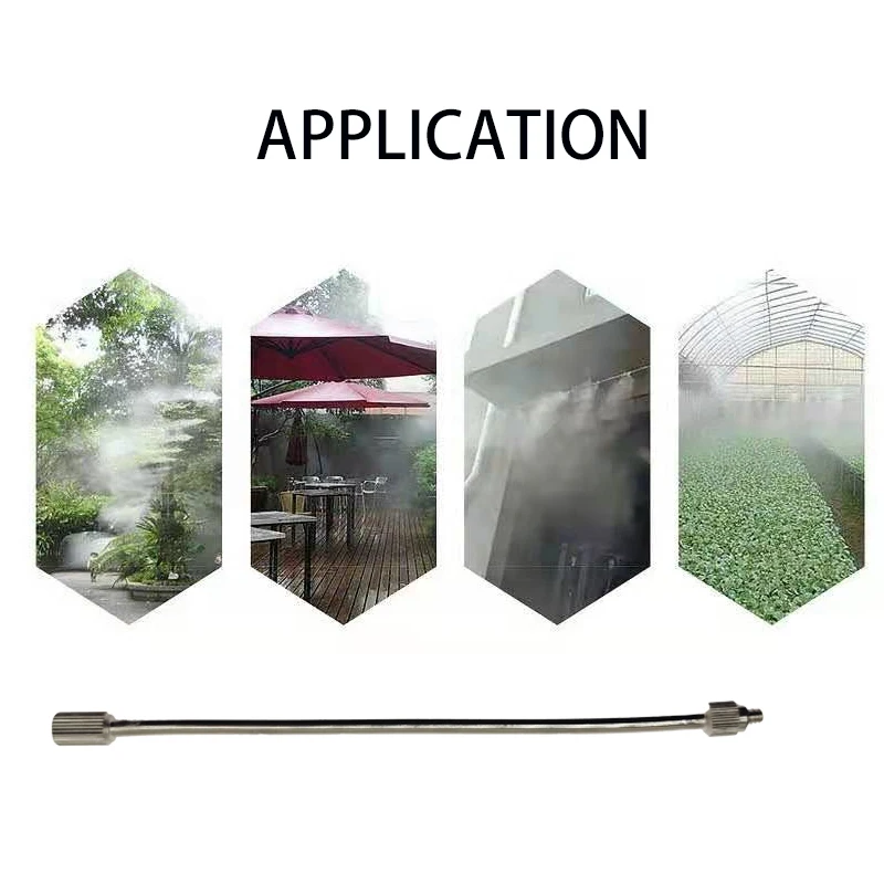 20CM Copper 3/16 Inch Thread Mist Nozzles Extension Rod Fog Atomization Sprayer Flexible Extension Pole 10 PC