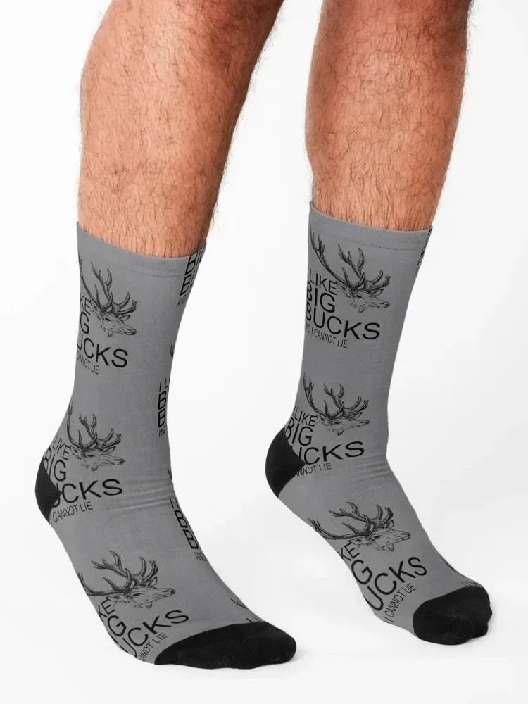 I Like Big Bucks and I Cannot Lie Deer Hunter Funny Hunting Outdoors Hunting Season Deer Season Socks hiphop Male Socks Women's