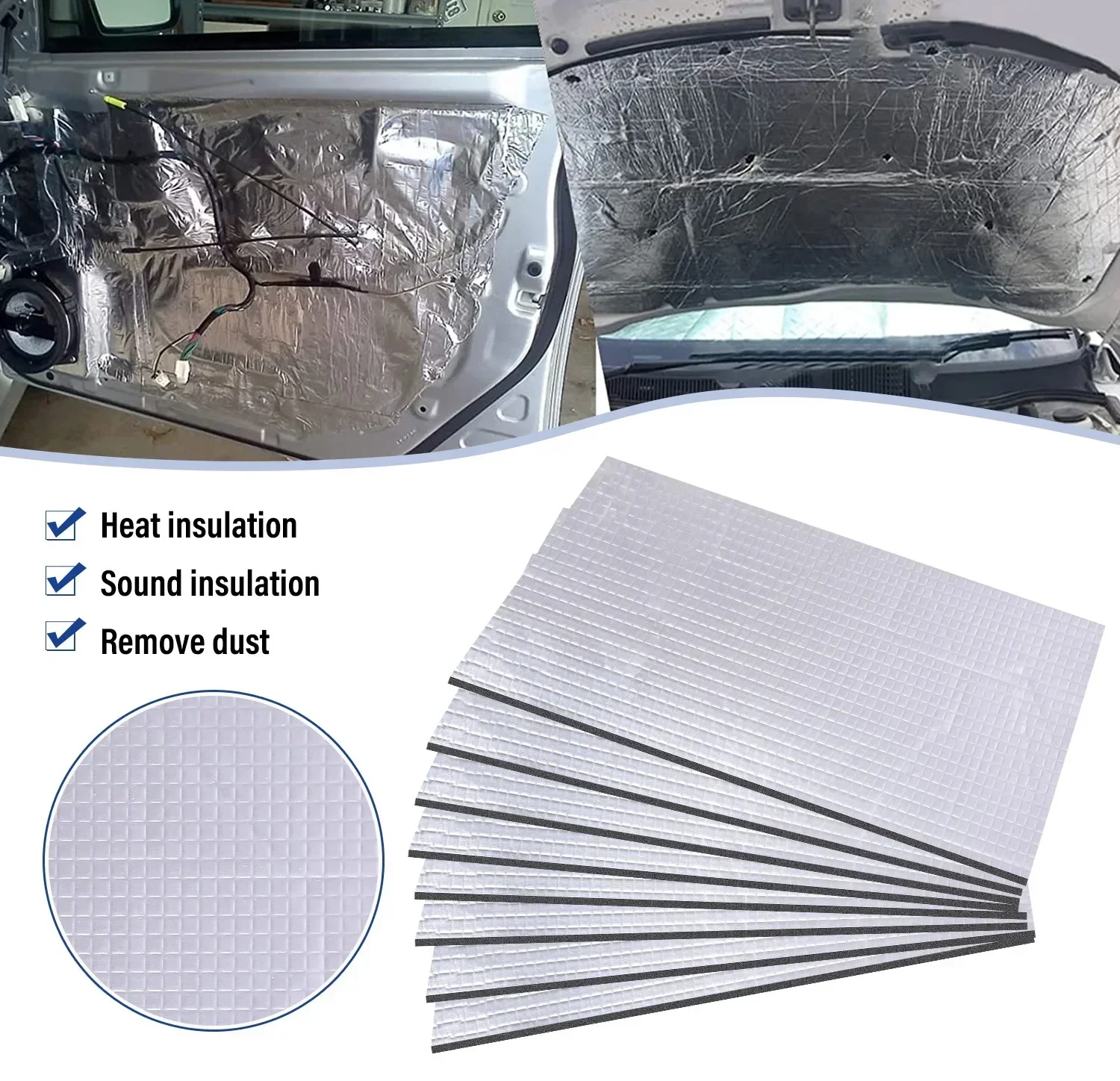 Thickened 10mm Car Sound Deadener Heat Insulation Mat Auto Van Sound Proofing Deadening Insulation Mat Car Hood Noise Insulator