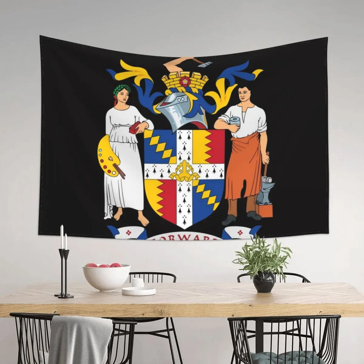 

Birmingham Coat of Arms Tapestry Wallpaper Bedroom Wall Decoration Outdoor Decor Tapete For The Wall Tapestry