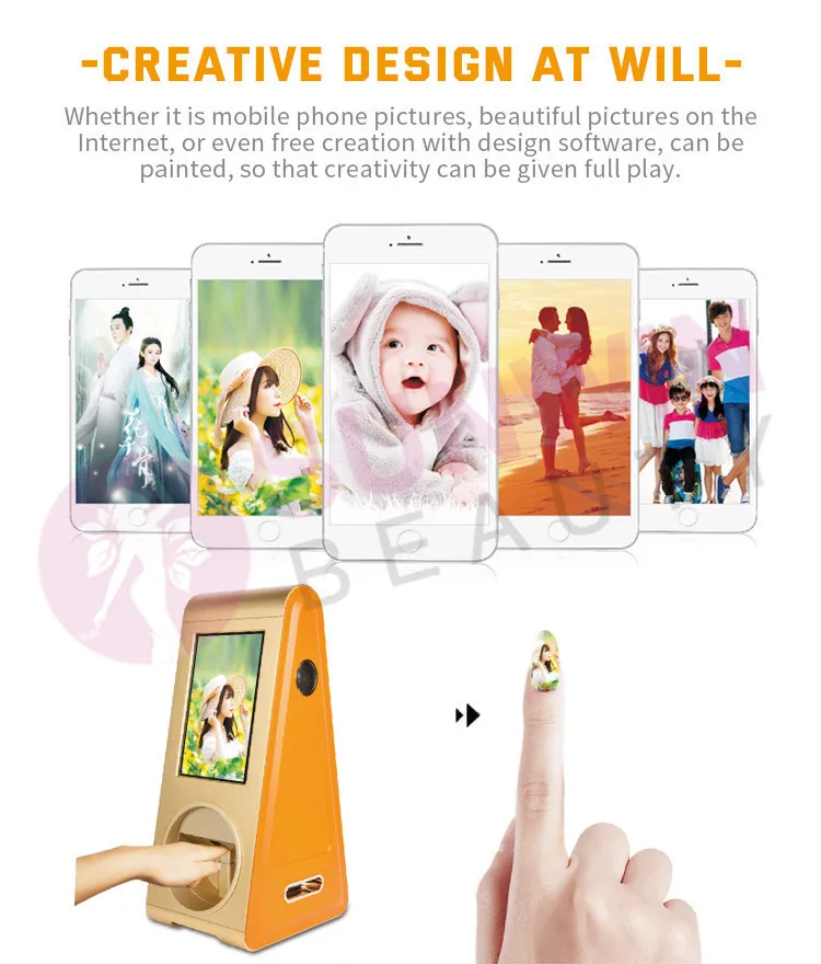 Stampante per unghie professionale automatica Stampante per unghie 3D Smart Finger Stampa adesivi artistici Stampante per smalto Stampante 3D