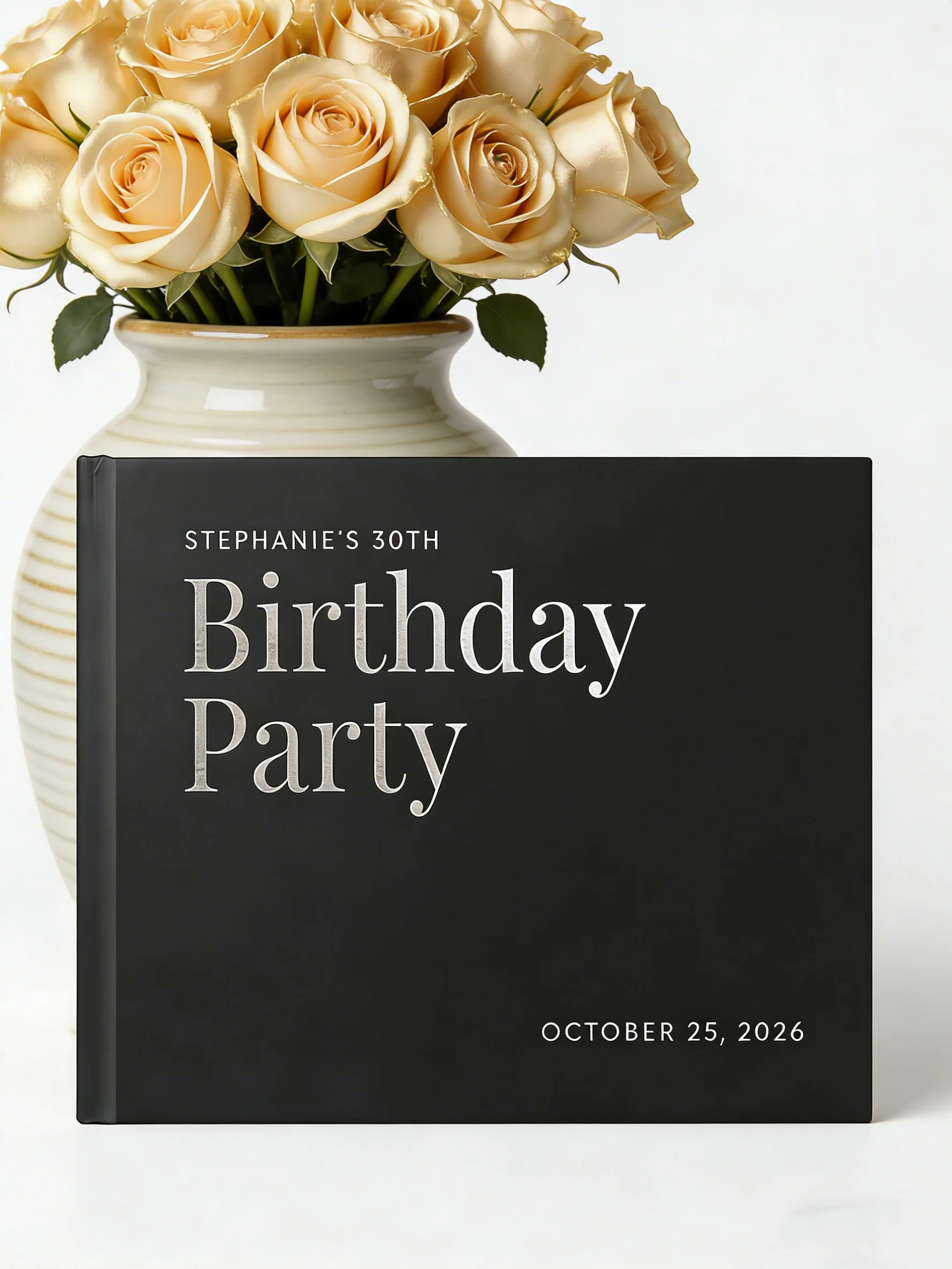 

Personalized Birthday Milestone Guest Book | 18th 21st 30th 40th Birthday Scrapbook | Custom Wishes Album with Color Options