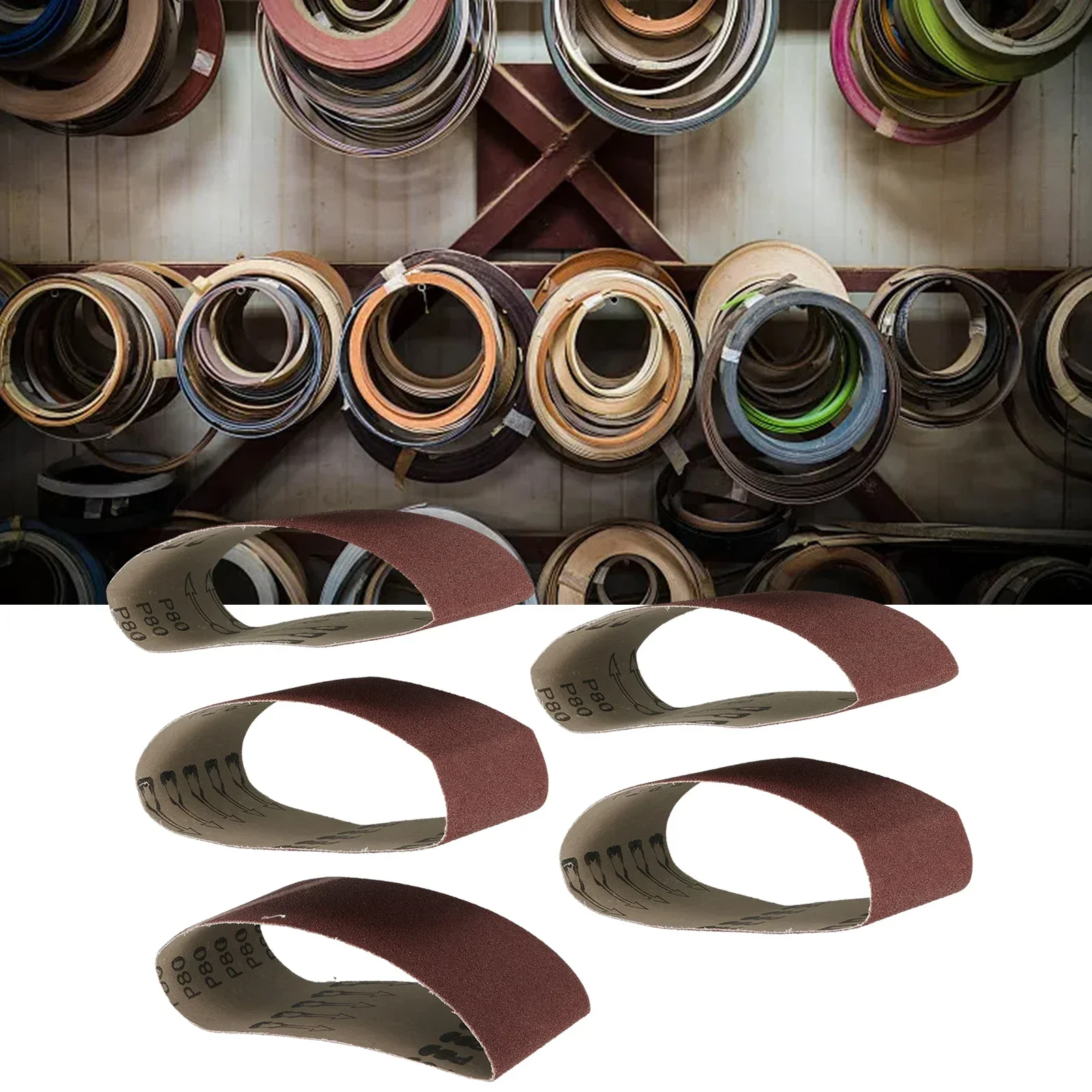 5pcs 75×457mm Sanding Belts Polishing Grinding Woodworking Sandpaper Abrasive Polishing Tools 60/80/120/240Grit ﻿