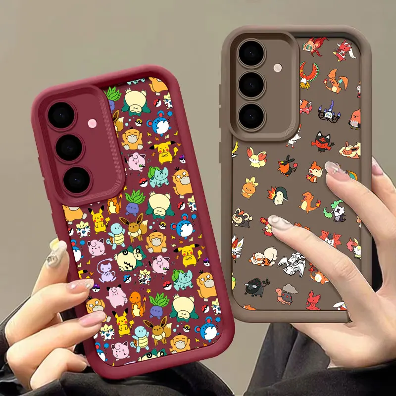 Cute Cartoon P-Pokemons S26 Ultra Case For Samsung Galaxy S26 S25 S24 S22 S23 Ultra S21 Plus S20 S25 FE Camera Protection Cover - view 2