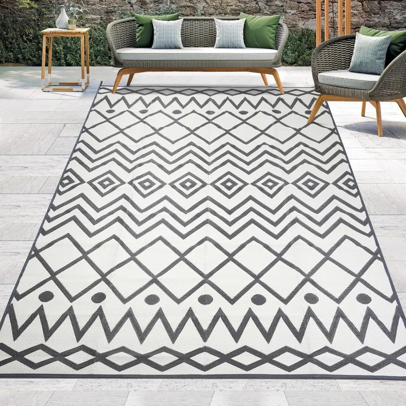 

Outdoor Rugs 9'x12 Waterproof - Reversible Patio Rug Clearance, Plastic Straw Camping Carpet for Balcony, Porch, Deck,