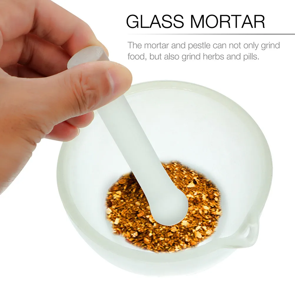 

Набор: стеклянная чаша для измельчения лекарств, бытовая ступка для специй, чеснока и таблеток, кухонная чаша-измельчитель для чеснока