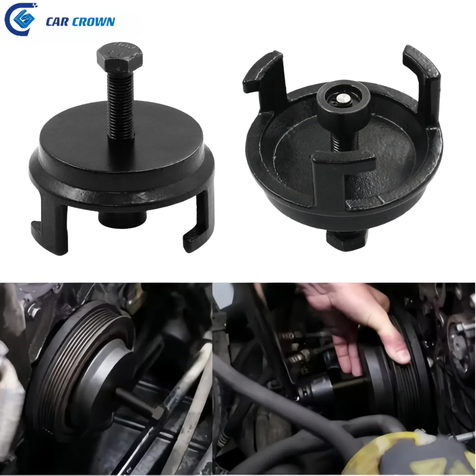 

Car Crown High Quality Harmonic Balancer Puller Crank Pulley Puller Removal Tool 25264 For GM Dodge Jeep Chrysler Ford Black