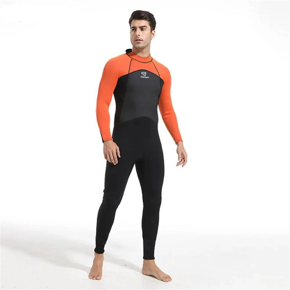 

2mm Diving Suit Men Sunscreen Quick-Drying One-Piece Warm Surfing Long-Sleeved Cold-Proof Snorkeling Winter Swimsuit