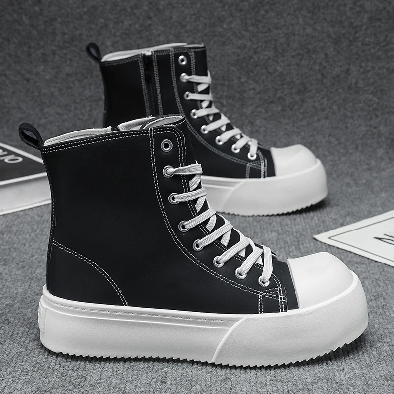 

Men's boots four seasons soft-sole anti-slip casual boots breathable thick-sole high-top outdoor boots fashion Joker work boots