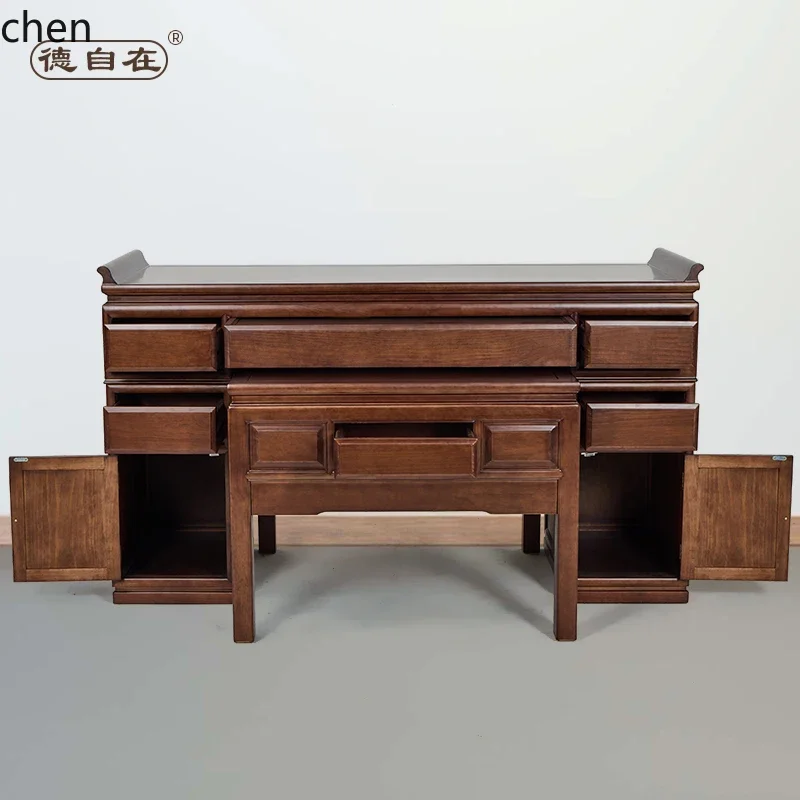 D18-  Altar Table Solid Wood Home Buddha Table Strip Case God  Middle Hall Incense Case Incense Temple Offering Table