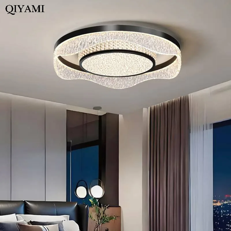 Creative Led Rose Ceiling Light Modern Living Room Bedroom Round Ice Crack Ceiling Lamp Simple Home Interior Decor Lighting Lamp