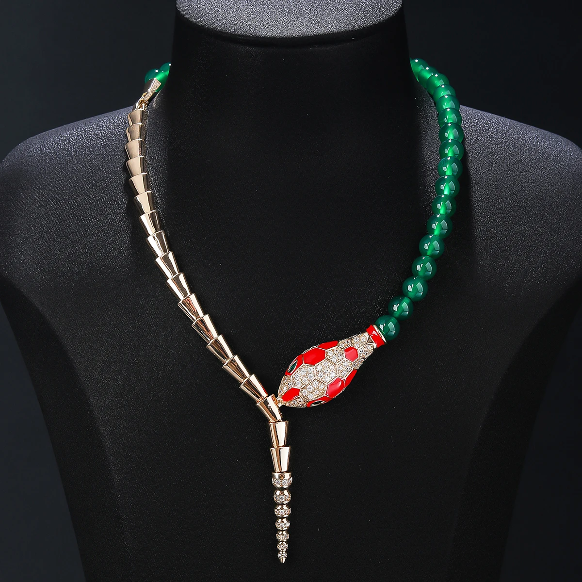 

Cool High Quality Cubic Zirconia Animal Snake Necklace Women Party Jewelry Costume Accessories SE-CN11534