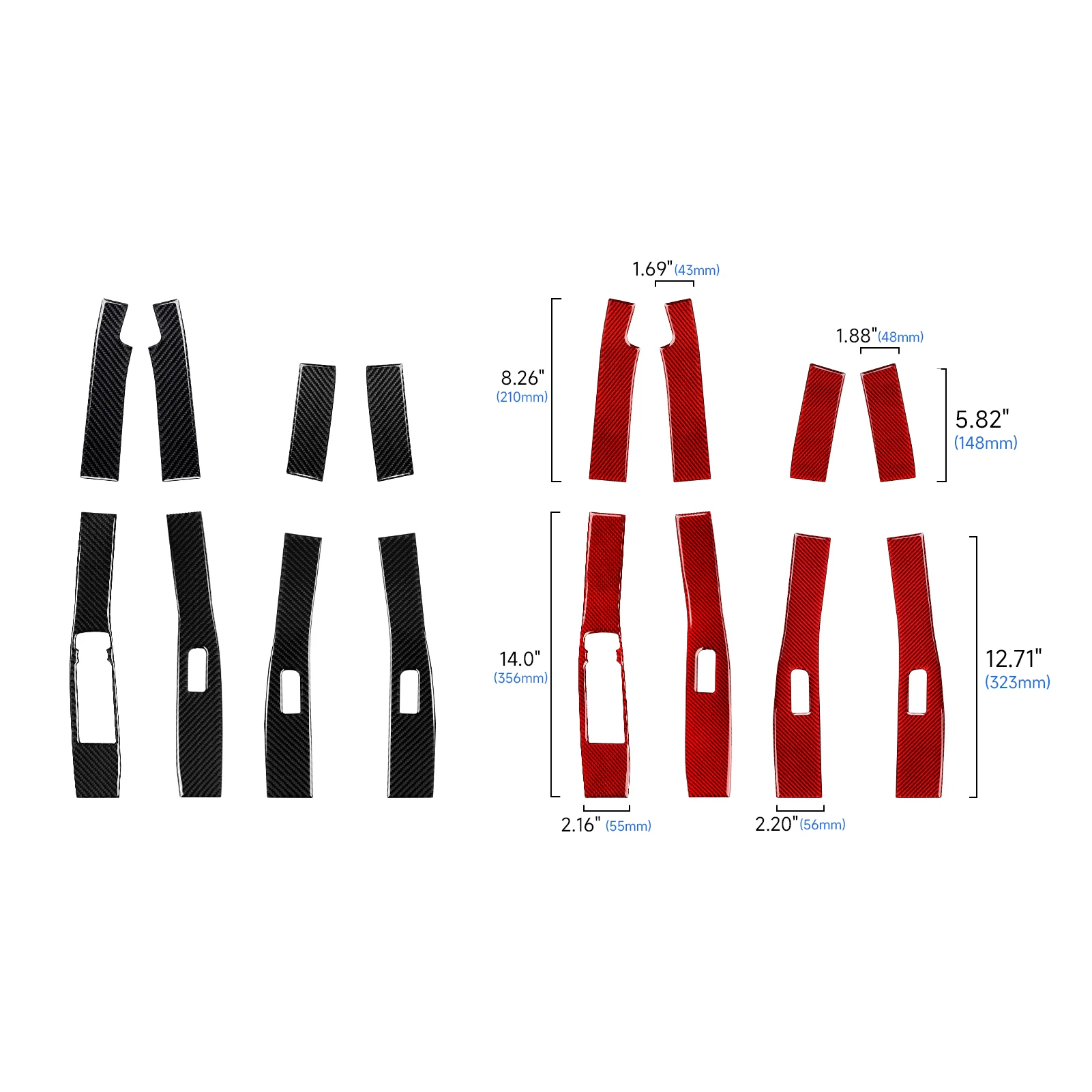 Soft Carbon Fiber Interior Sticker. Car Window Lift Switch Panel. For Ford Mustang Mach-E (2021-2027) Trim Accessories. view 2
