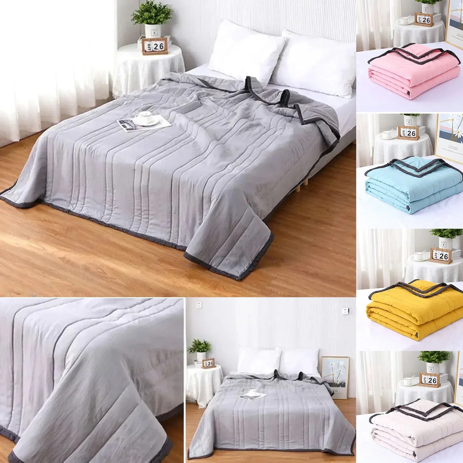 

Washed cotton summer cool blanket/Skin-Friendly Blanket New Cold Effect Double Sided Conditioning Quilt Spring Summer Breathable