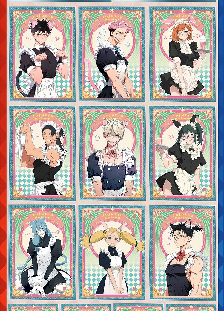 New Jujutsu Kaisen Acrylic Colored Paper Cards Anime Satoru Gojo Itadori Yujimaid Maid Uniform School Uniform Ukiyo-style Cards