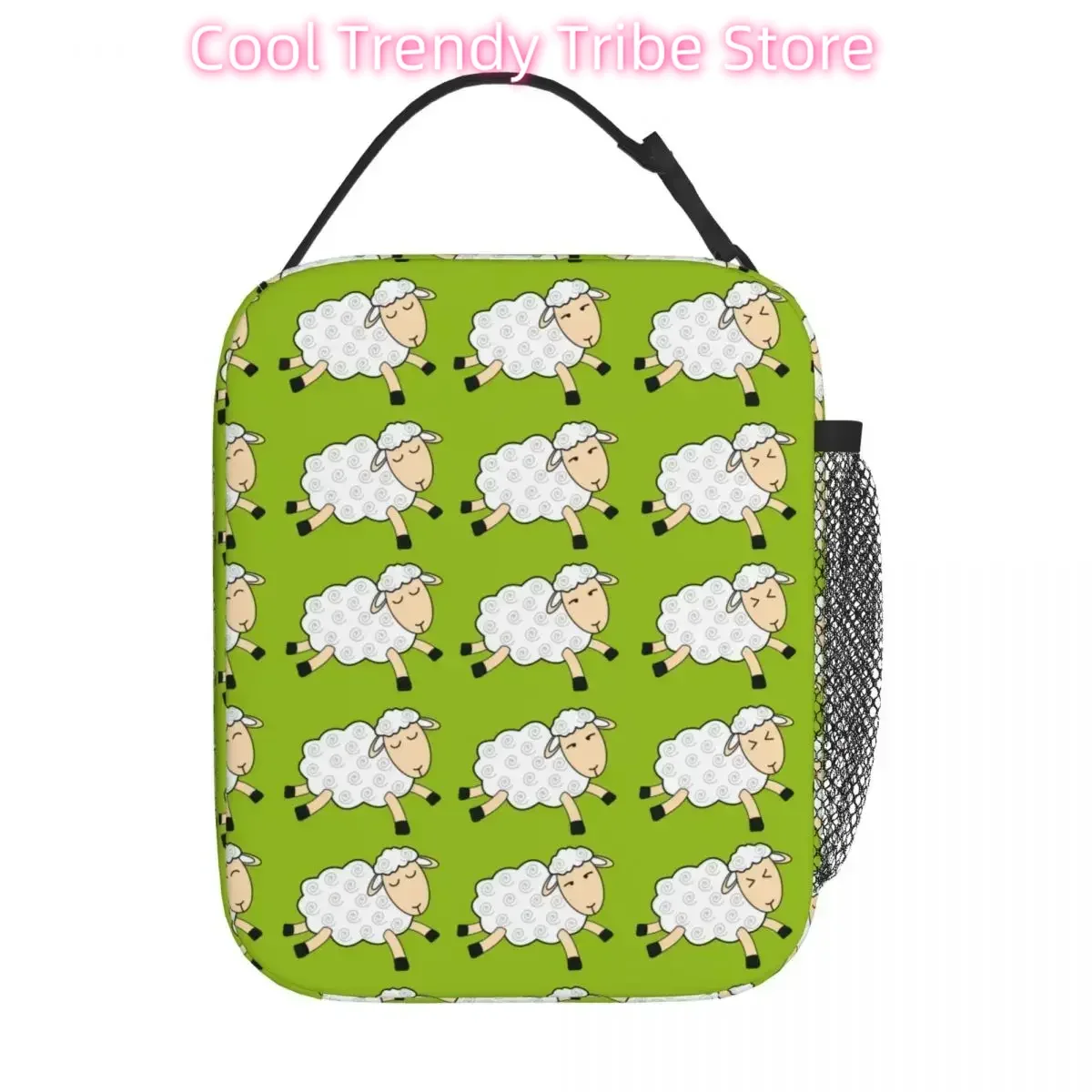 Happy Dancing Sheep Thermal Insulated Lunch Bags School Portable Lunch Container Cooler Thermal Lunch Box