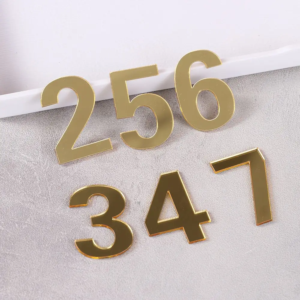 1Pcs Acrylic Self-adhesive Hotel Home Sticker Address Gate Digits House Drawer Sign Door Numeral Plaque Door Plate Number