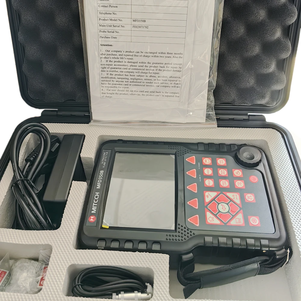 Mitech MFD350B Digital NDT Ultrasonic Flaw Detector Range 0-6000mm with 4 MHz Probe Welding Flawmeter