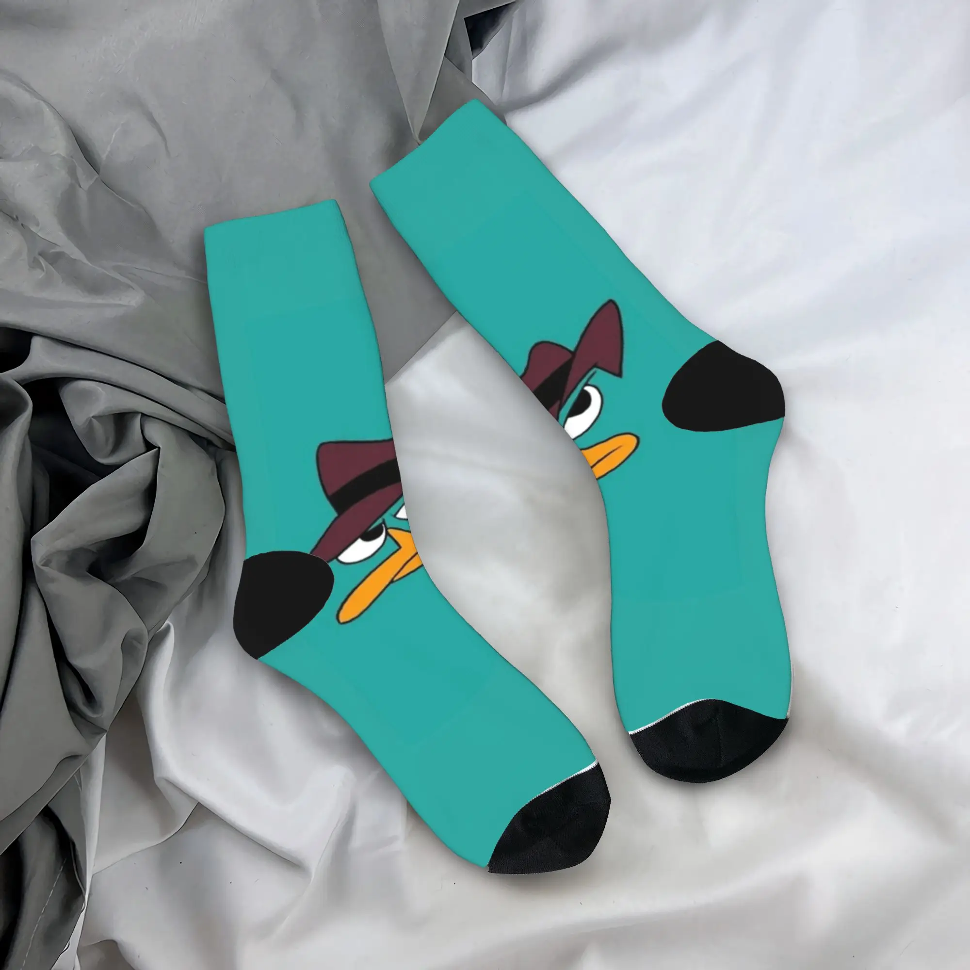 Calcetines de hombre Perry the Platypus Funny (2) Medias Calcetines cómodos antideslizantes Calcetines de ciclismo de diseño de moda de invierno