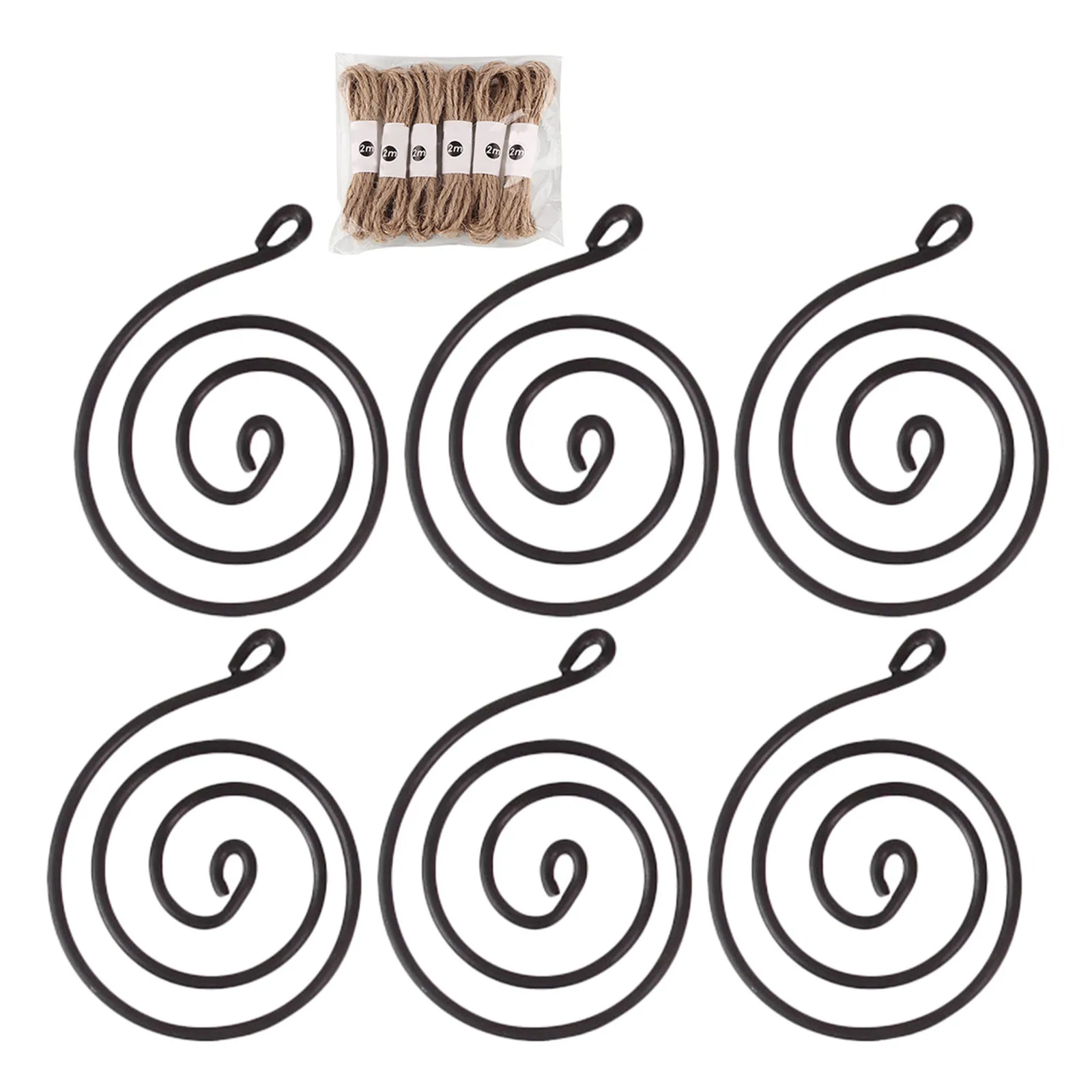 6Set Air Plant Holder Small Iron Hanging Spiral Indoor Decorative Metal Hanging Plant Display Air Plants Display