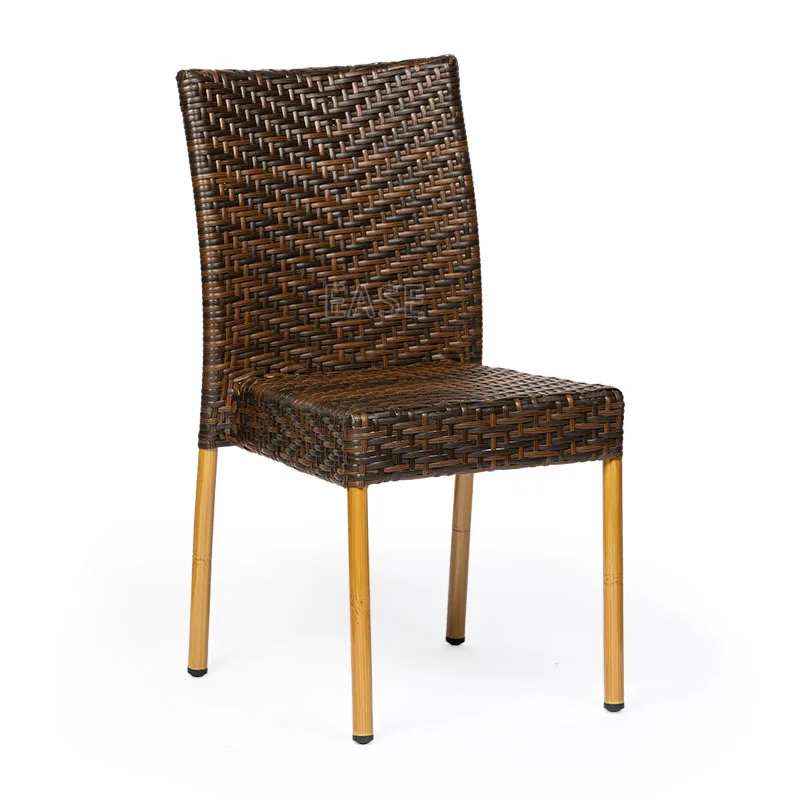 

(E7103) Outdoor Garden Coffee Aluminum Dining Chair With Pe Synthetic Rattan