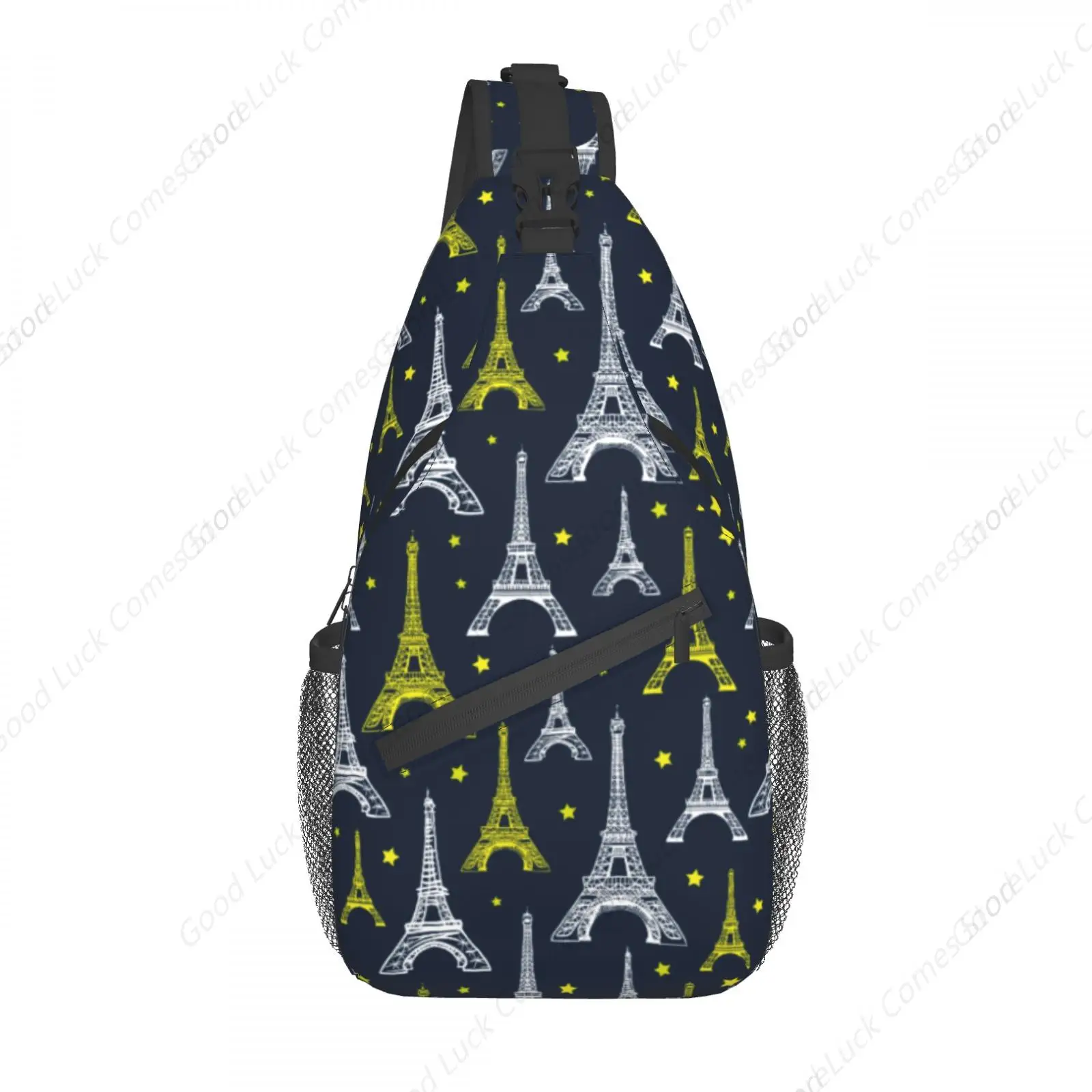 

Paris Tower Print Crossbody Bags Trendy Sling Backpack Chest Shoulder Bag Gym Cycling Travel Hiking