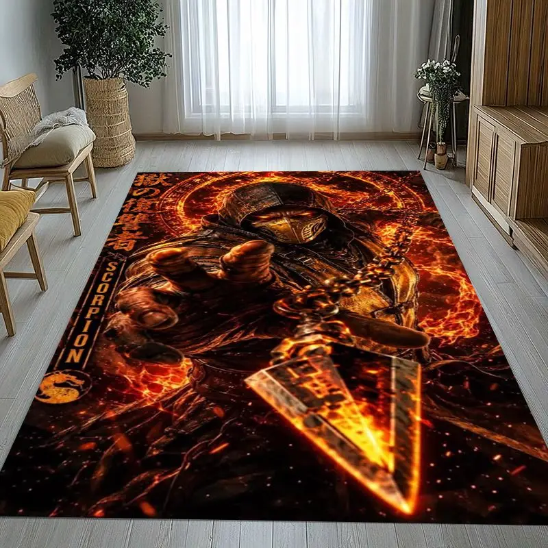 Fighter Mortal Kombat Game Movie Soft Non-Slip Large Area Rug for Living Room,Bedroom Playroom Carpet Mat for Sofa,Home Decor