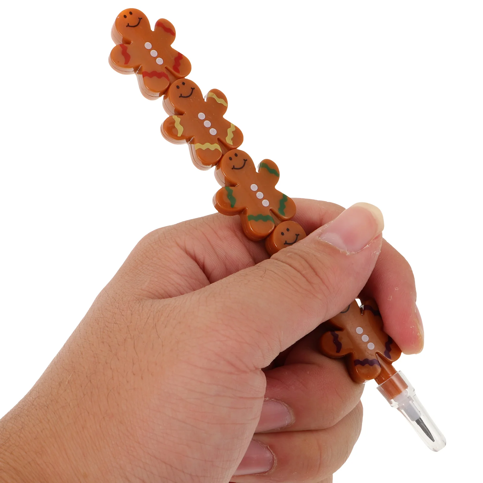 10 Pcs Christmas Pencils Bulk Gingerbread Man Nativity Ornaments Automatic Decorations Cookie Brown Tree