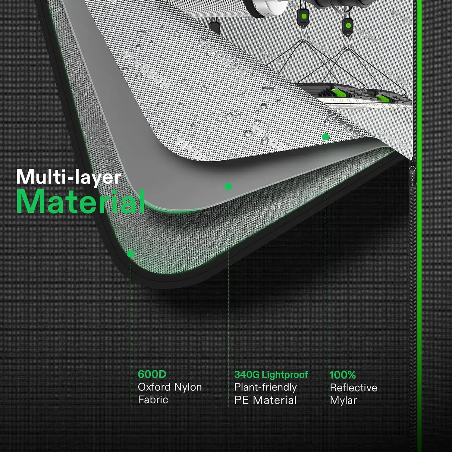 D948 2-In-1 9X4 Grow Tent, 108""X48""X80"" High Reflective Mylar With Multi-Chamber And Floor Tray For Hydroponic Indoor Plant