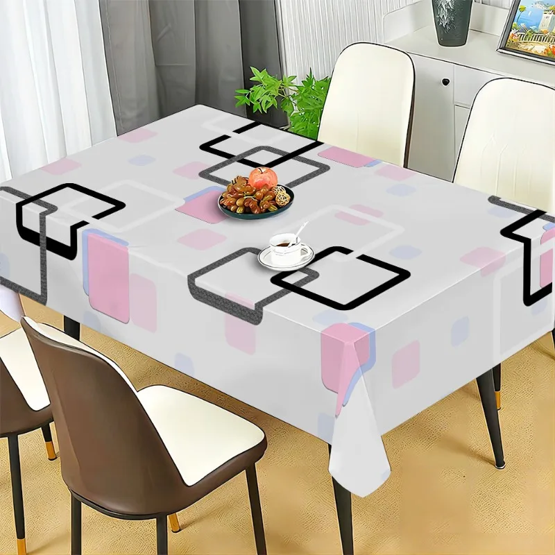 Single-piece geometric line minimalist tablecloth - Retro creative rectangular designxzj