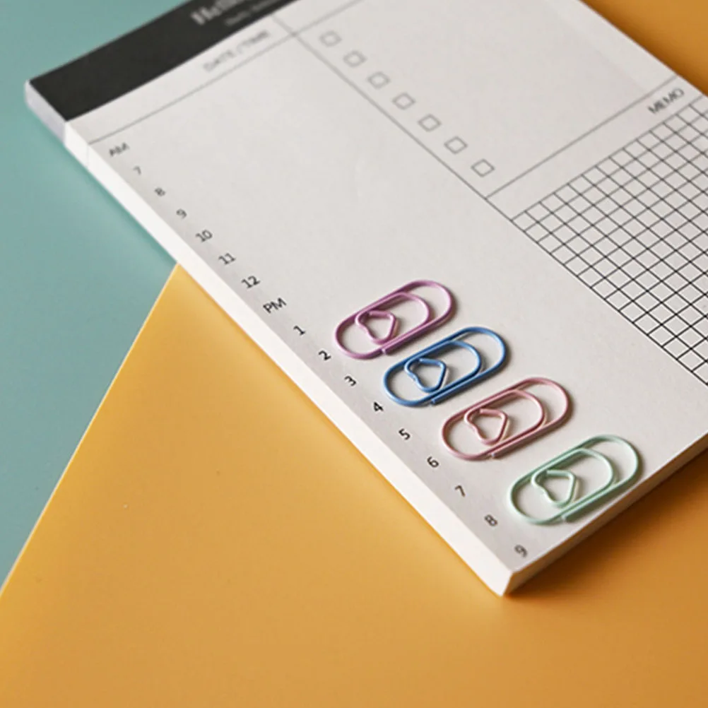 

200Pcs Heart Shape Paper Clips Metal Small Exquisite Clips Office Stationery Multi Use Craft Bookmarks Document Fixing