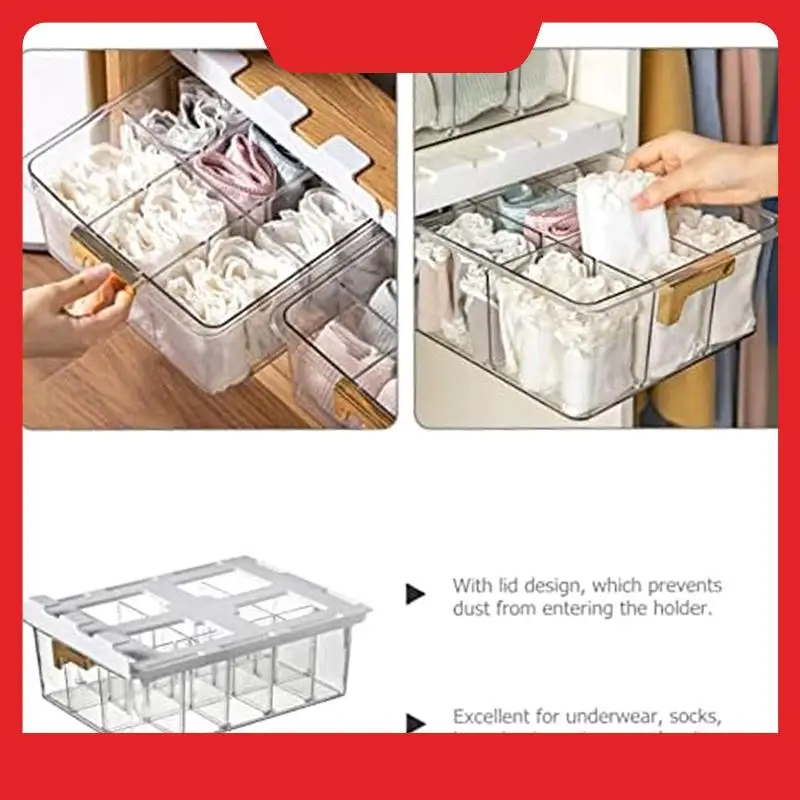 Underwear Storage Box PET Underwear Storage Box Hanging Sock Organizer Compartment Sock Under The Table Underwear Bedroom Items