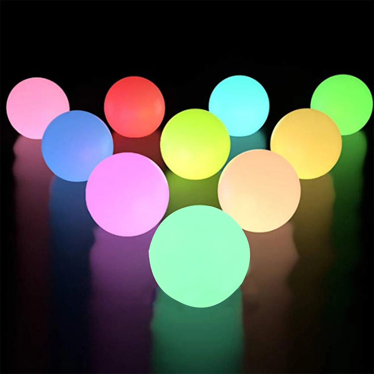 10pcs 3.6/4.2cm Luminous Balls High Bounce Glowing Stress Ball Sticky Wall Home Party Decor Kids Anxiety Toy Glow in the Dark