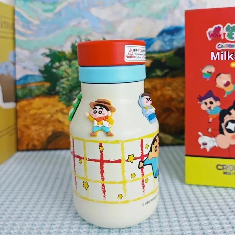 Kawaii Crayon Shin-Chan 470ml Gelas Minuman Dingin Produk Terlaris Produk Baru Kartun Kawaii Luar Ruangan Portabel Kapasitas Besar Hadiah Lucu
