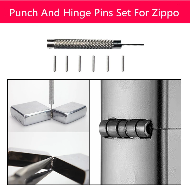 11pcs/Set Punch & Pins Fit For ZP Kerosene Lighter Disassemble Replace Hinge Pin Outer Case Link Pins DIY Repair Tool Accessory