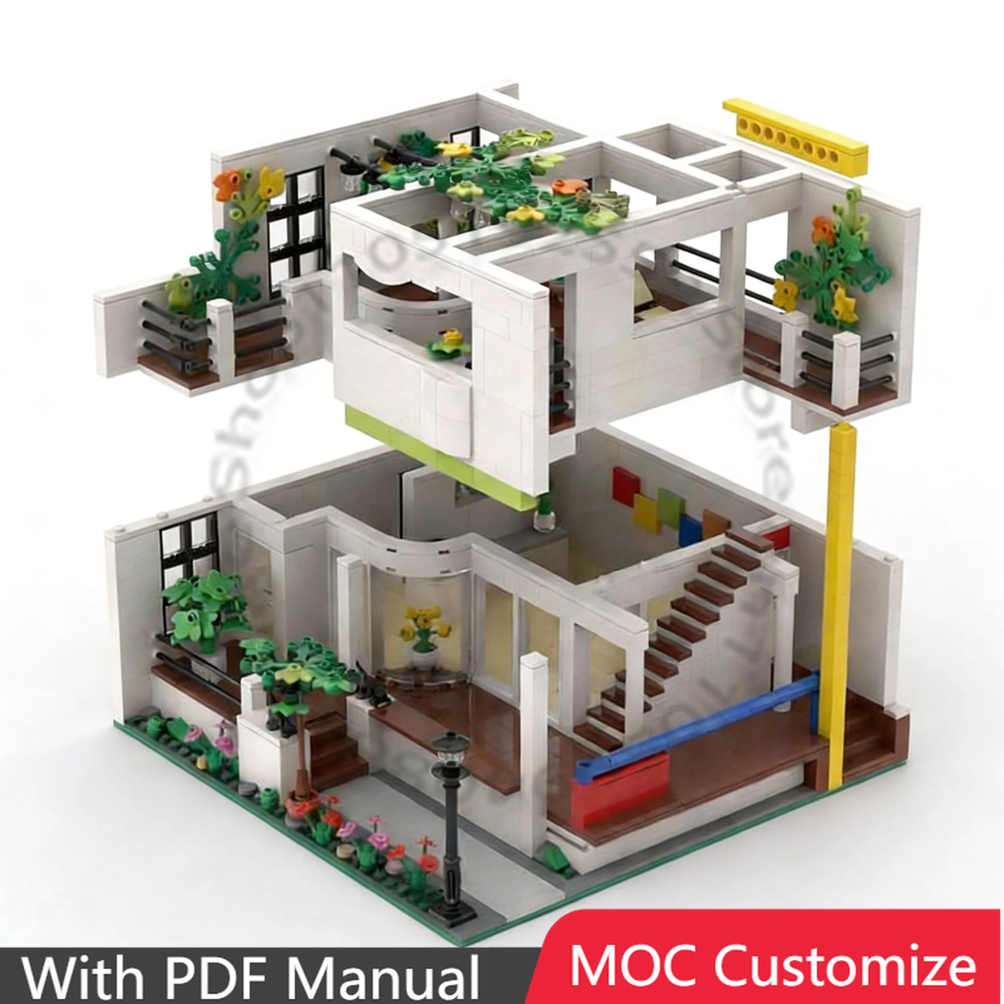 

1295 деталей Конструктор Benacerraf House of Michael Graves MOC, модульный, настраиваемый, развивающий, для самостоятельной сборки, праздничный подарок