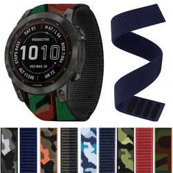 Garmin Fenix 7x 7 6x 6 pro/gps 5 5x plus用のナイロンフックストラップ,3時間の伸縮性キャンバスブレスレット,屋外リストバンド,26/22mmで利用可能