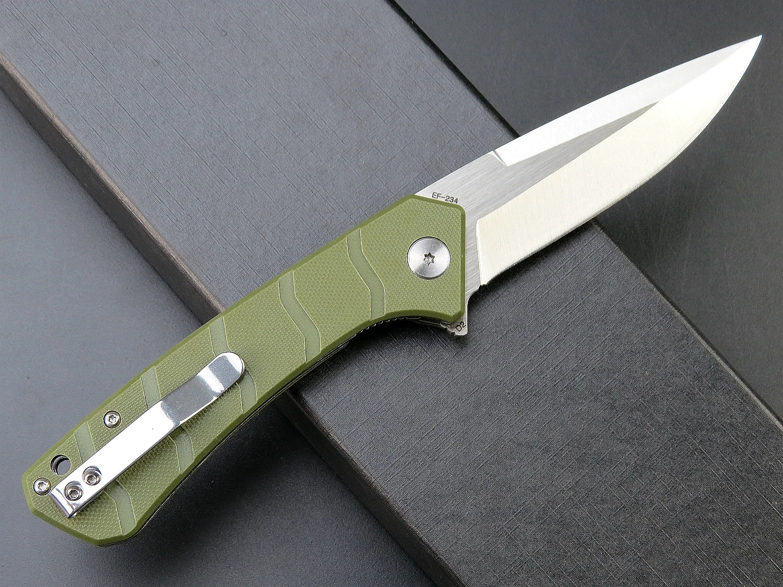 Eafengrow EF234 Camping Knife D2 Steel Blade G10 Handle Folding Pocket Knife for Outdoor EDC Tool Hiking Hunting Fishing