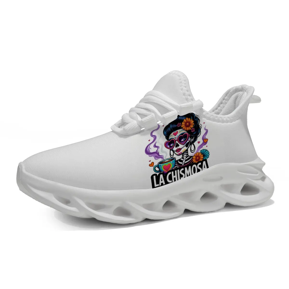 

Women's Skull Print Sports Sneakers Breathable Flat Shoes Women's Casual Sports Shoes Loafers White Women Casual Shoes